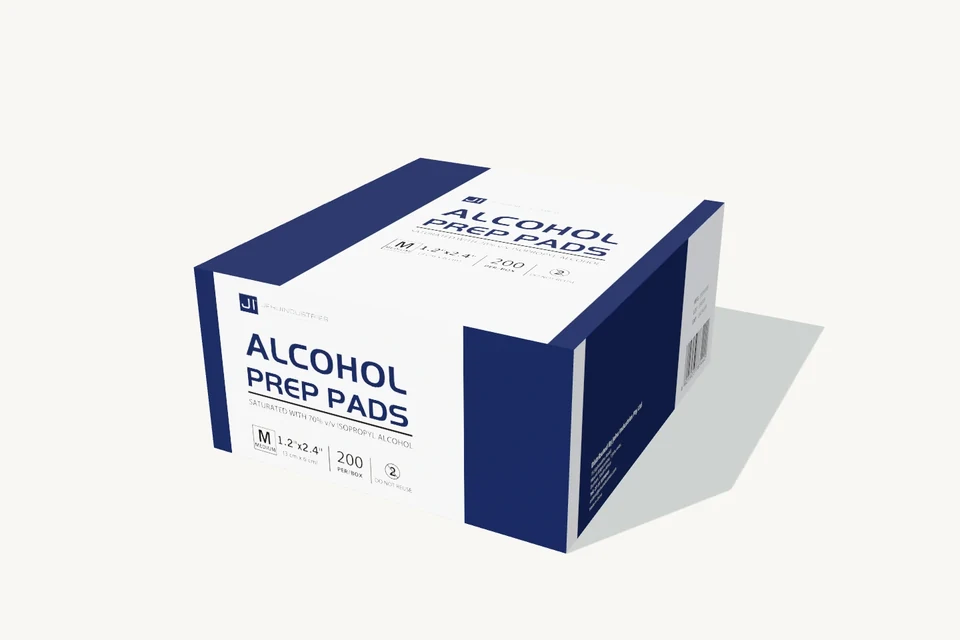 Jehu · Alcohol prep pads rendered packaging preview