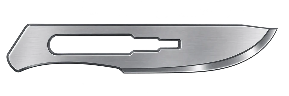 Prepared carbon steel blade illustration, No.10