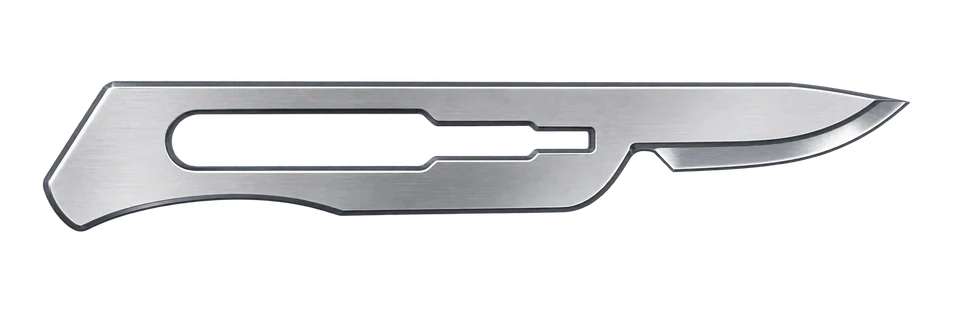 Prepared carbon steel blade illustration, No.15