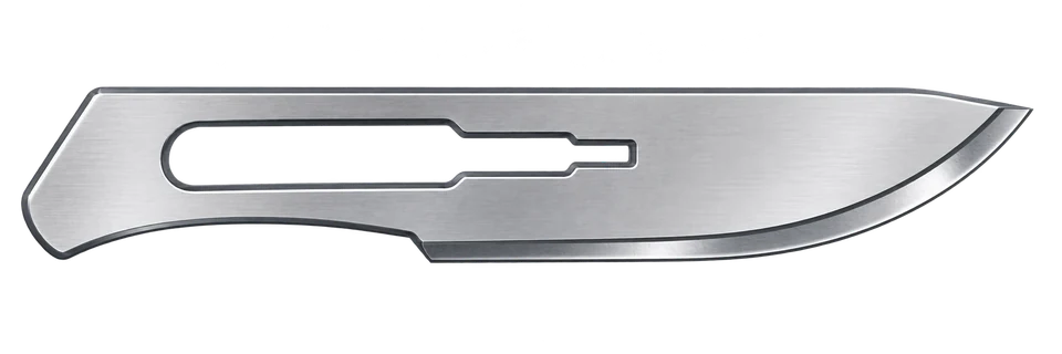 Prepared carbon steel blade illustration, No.20