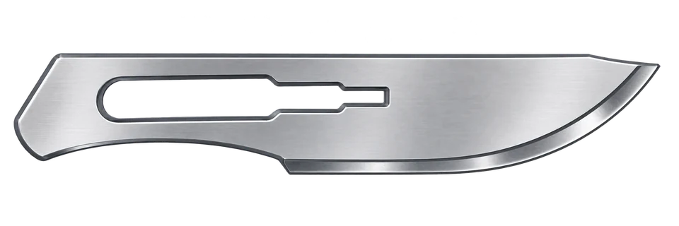 Prepared carbon steel blade illustration, No.22