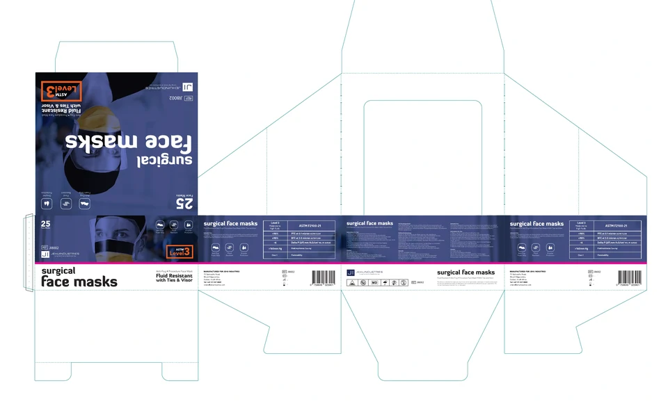 Surgical face masks · With visor · source carton artwork.