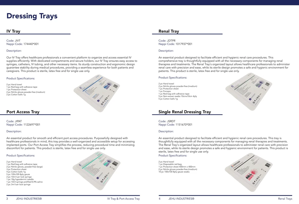 Original spread with IV, renal and port access trays.