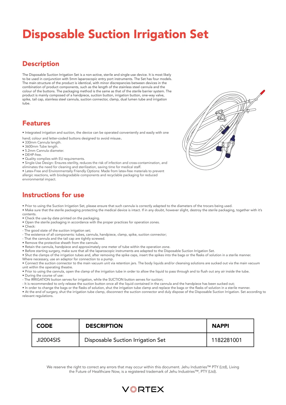 Original irrigation set page, with a different content density.