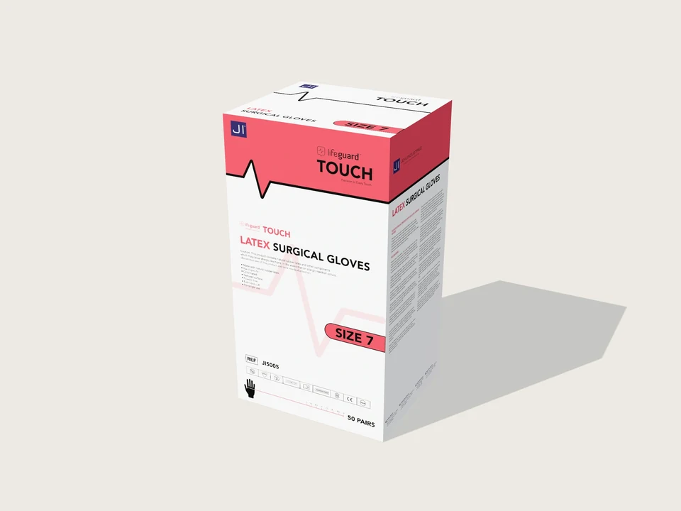 Original size 7 Lifeguard TOUCH carton design shown as a packaging mockup