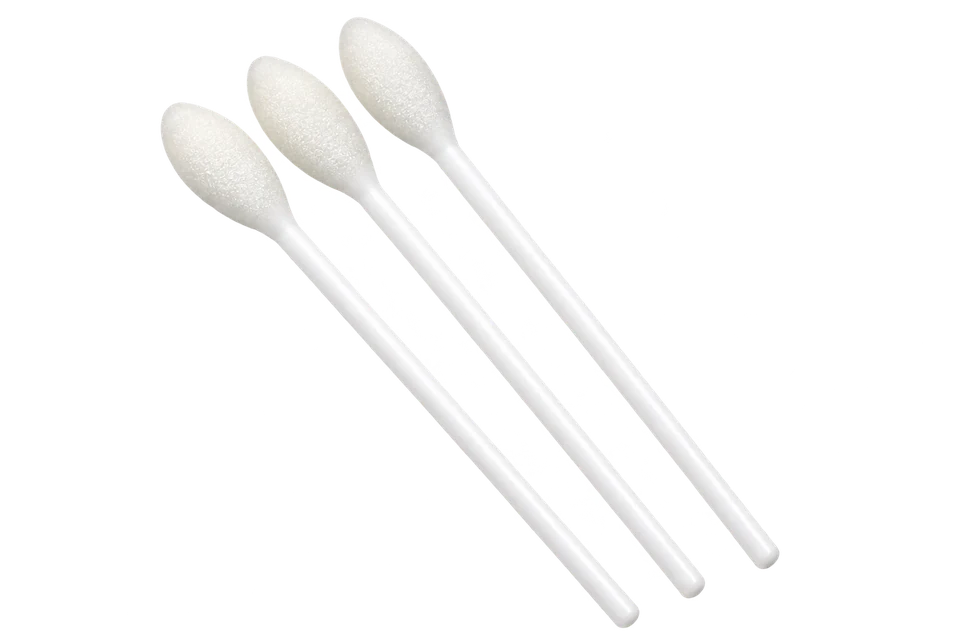Three isolated lemon glycerin swabsticks